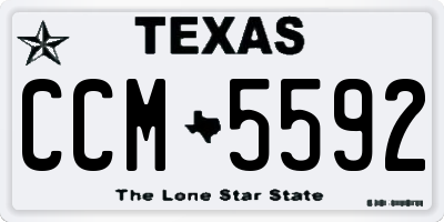 TX license plate CCM5592