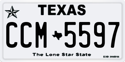TX license plate CCM5597