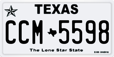 TX license plate CCM5598