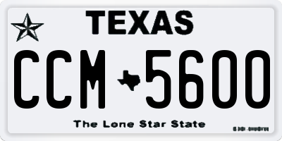 TX license plate CCM5600