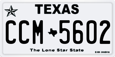 TX license plate CCM5602