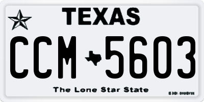 TX license plate CCM5603