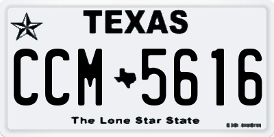 TX license plate CCM5616