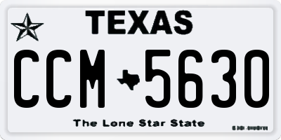 TX license plate CCM5630