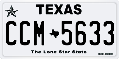 TX license plate CCM5633