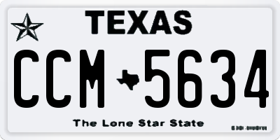 TX license plate CCM5634