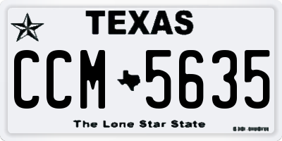 TX license plate CCM5635