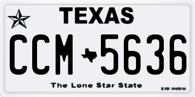 TX license plate CCM5636