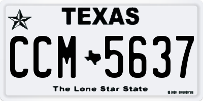TX license plate CCM5637