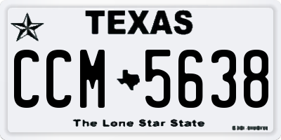 TX license plate CCM5638