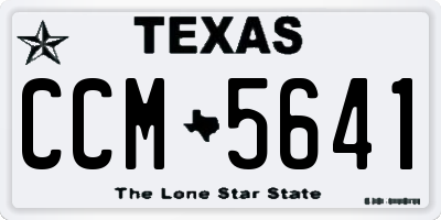 TX license plate CCM5641