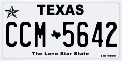 TX license plate CCM5642