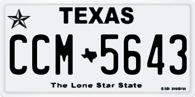 TX license plate CCM5643