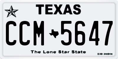 TX license plate CCM5647