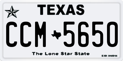 TX license plate CCM5650