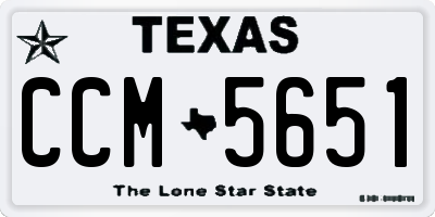 TX license plate CCM5651