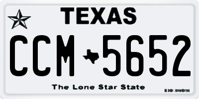 TX license plate CCM5652