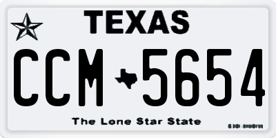 TX license plate CCM5654