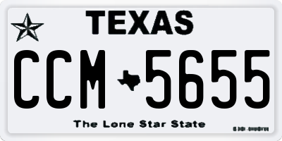 TX license plate CCM5655