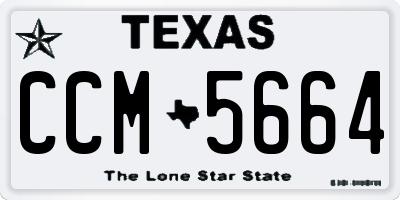 TX license plate CCM5664