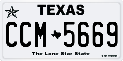 TX license plate CCM5669