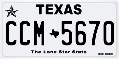 TX license plate CCM5670