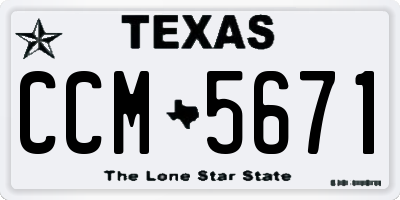 TX license plate CCM5671