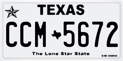 TX license plate CCM5672
