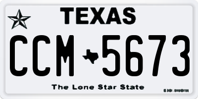 TX license plate CCM5673