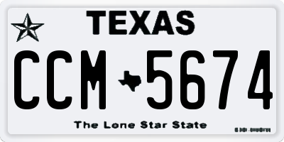 TX license plate CCM5674