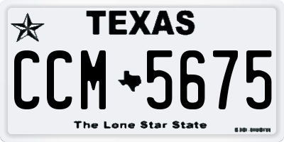 TX license plate CCM5675