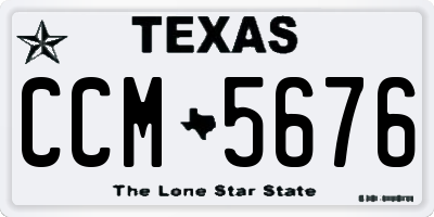 TX license plate CCM5676
