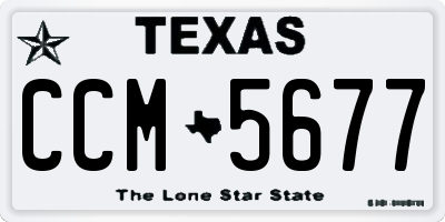TX license plate CCM5677