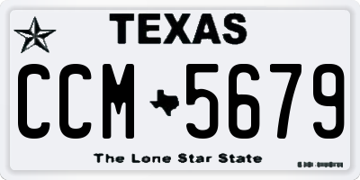 TX license plate CCM5679