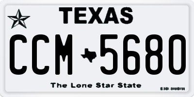TX license plate CCM5680