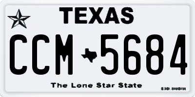 TX license plate CCM5684