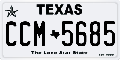 TX license plate CCM5685