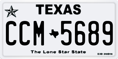 TX license plate CCM5689