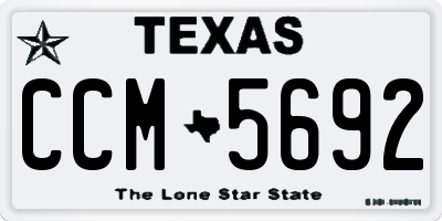TX license plate CCM5692
