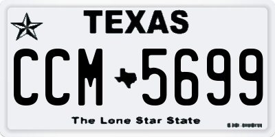TX license plate CCM5699