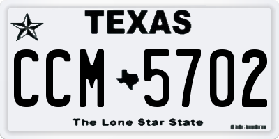 TX license plate CCM5702