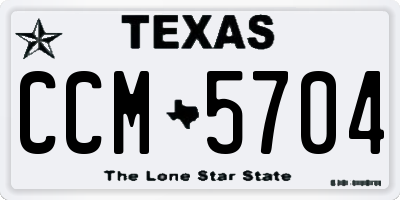 TX license plate CCM5704