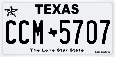 TX license plate CCM5707