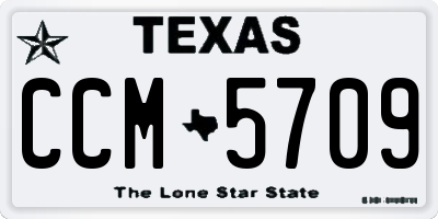 TX license plate CCM5709