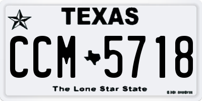 TX license plate CCM5718