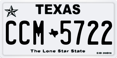 TX license plate CCM5722