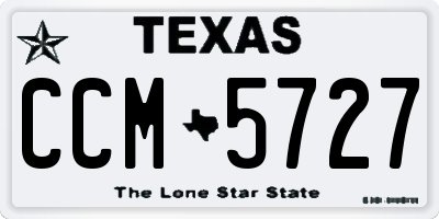 TX license plate CCM5727