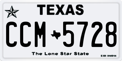 TX license plate CCM5728