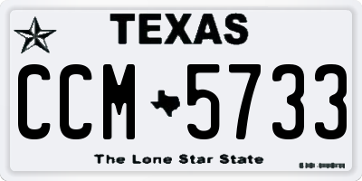 TX license plate CCM5733