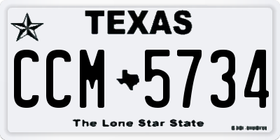 TX license plate CCM5734